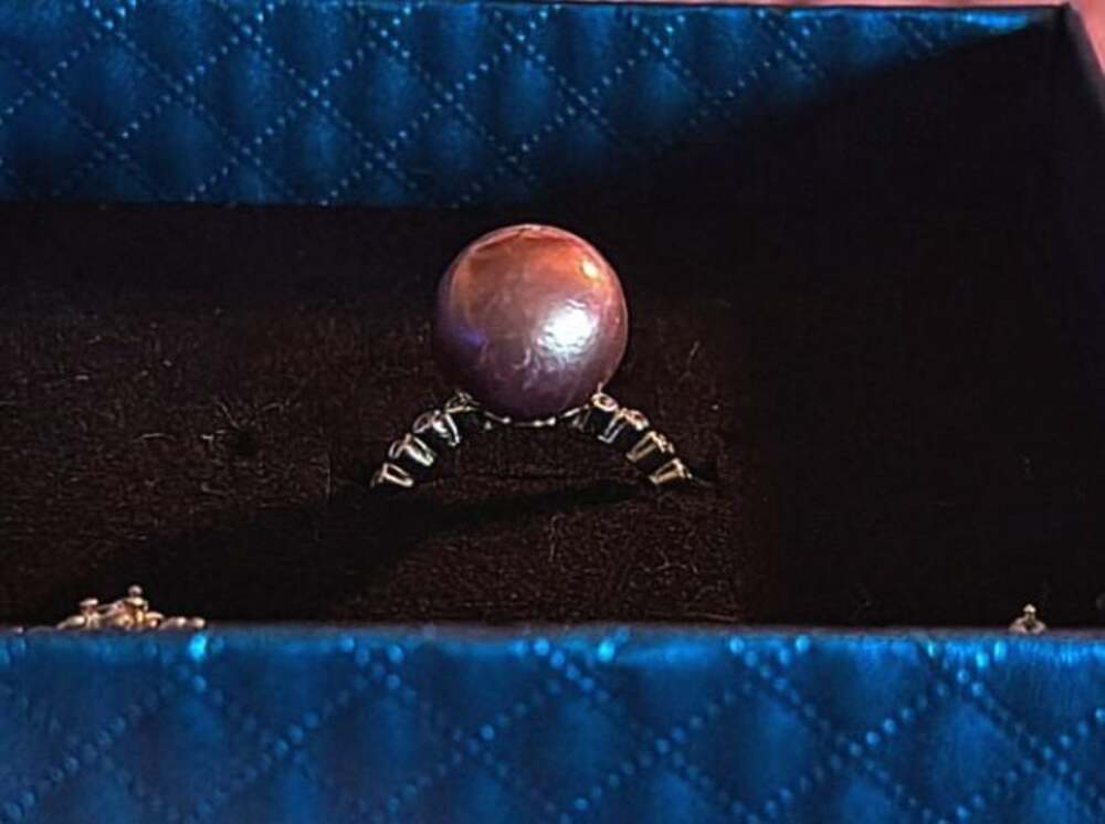 Heirloom Purple Edison Freshwater Pearl Statement Ring with Accent Stones